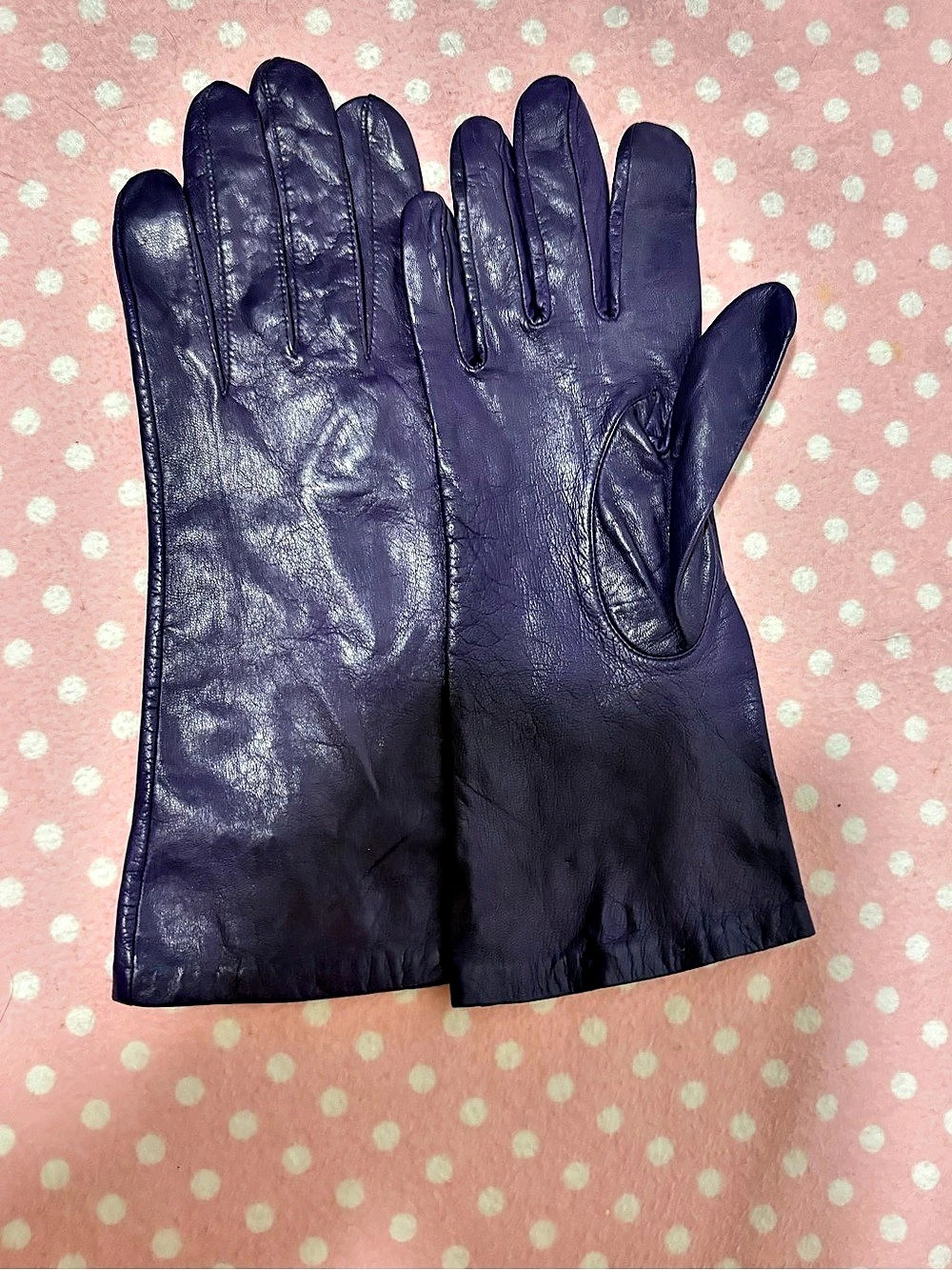 Vintage Aris Purple Leather Gloves M/L